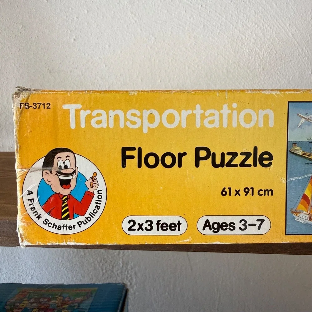 Transportation Floor Puzzle 24 Pieces 2x3 Ft Vintage Educational 1 Piece Missing